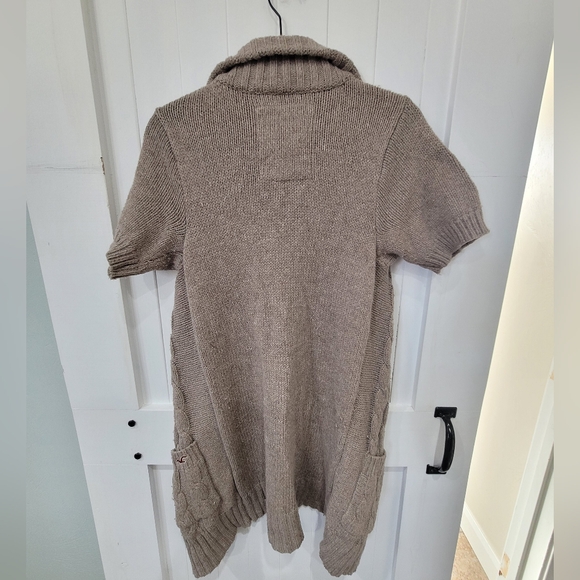 HOLLISTER Brown Long Open Sweater Cardigan Size Medium - Picture 4 of 5